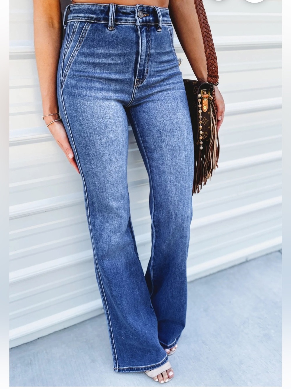 KanCan High-Rise Dark Blue Flared Jeans